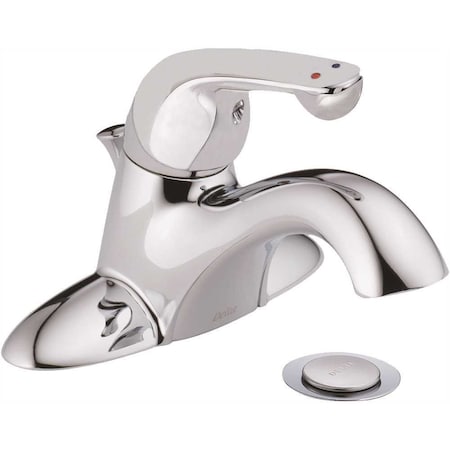Delta Commercial 4 in. Centerset Single-Handle Bathroom Faucet with Metal Drain Assembly in Chrome 520LF-HDF